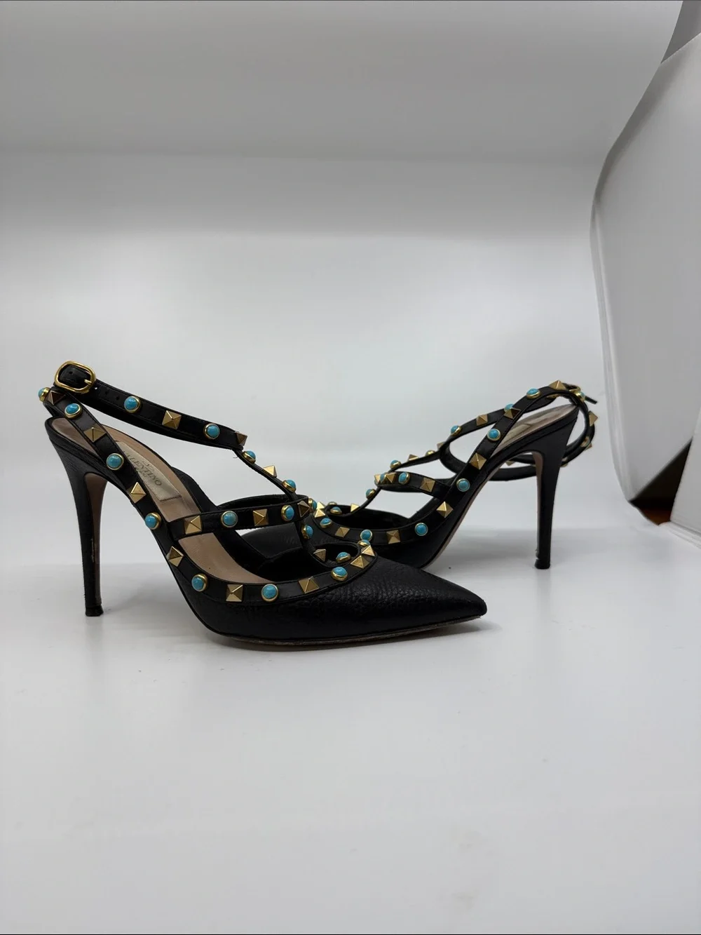 Valentino Rockstud Rolling Ankle Strap Pumps size 38
